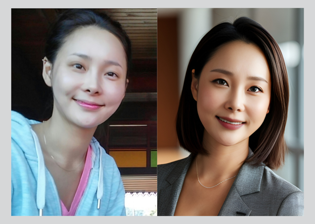 Jungmi Lee Real vs AI Photo