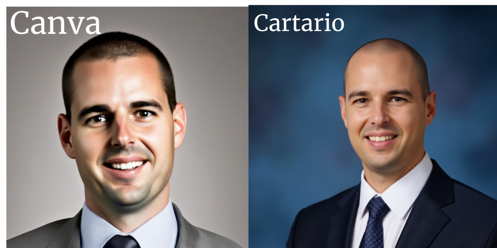 Canva vs Cartario AI headshot